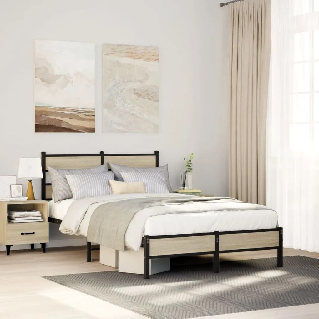 Giroletto Senza Materasso Rovere Sonoma 120x200cm İn Truciolato /
