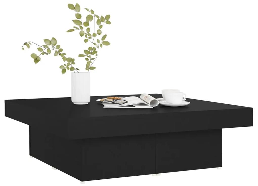 Tavolino da salotto nero 90x90x28 cm in truciolato