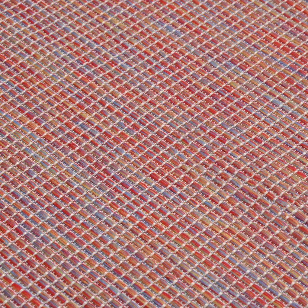 Tappeto da Esterni a Tessitura Piatta 80x250 cm Rosso
