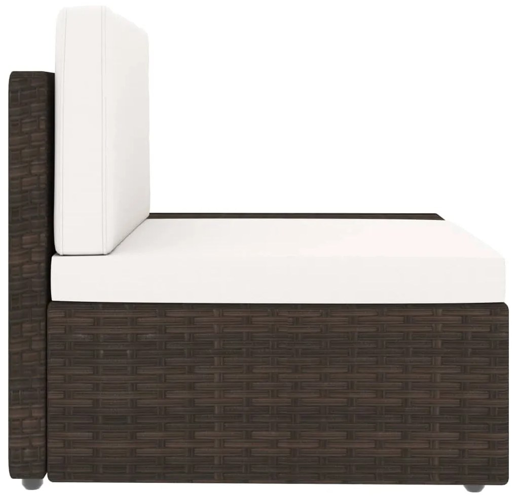 Set divani da giardino 6 pz in polyrattan marrone