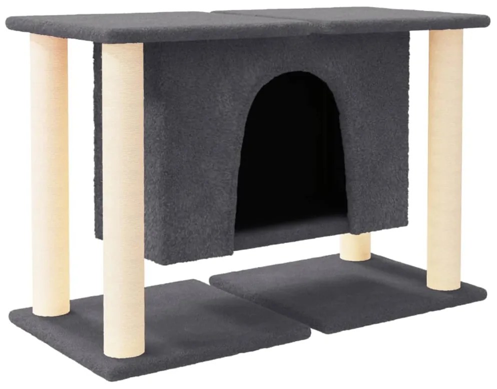 Albero per gatti con tiragraffi in sisal grigio scuro 50 cm