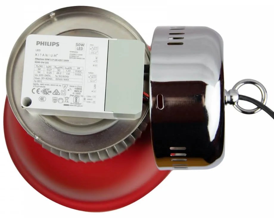 Campana LED a Sospensione 45W Banco Carni con driver Philips Colore Rosa Alimentare