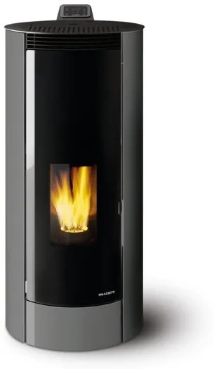 Stufa A Pellet Ecofire Ad Aria 8kw Con Struttura In Acciaio Grigio Chiaro Palazzetti Melita 8