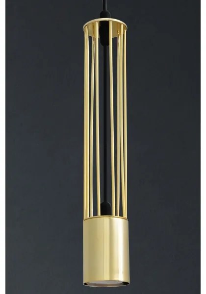 LED Lampadario su corda BARS 2xGU10/4,8W/230V oro/nero