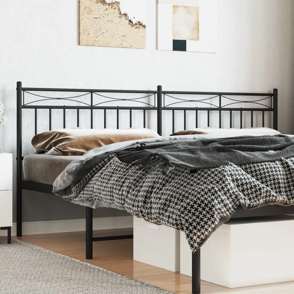 Testiera İn Metallo Nero 193 Cm /