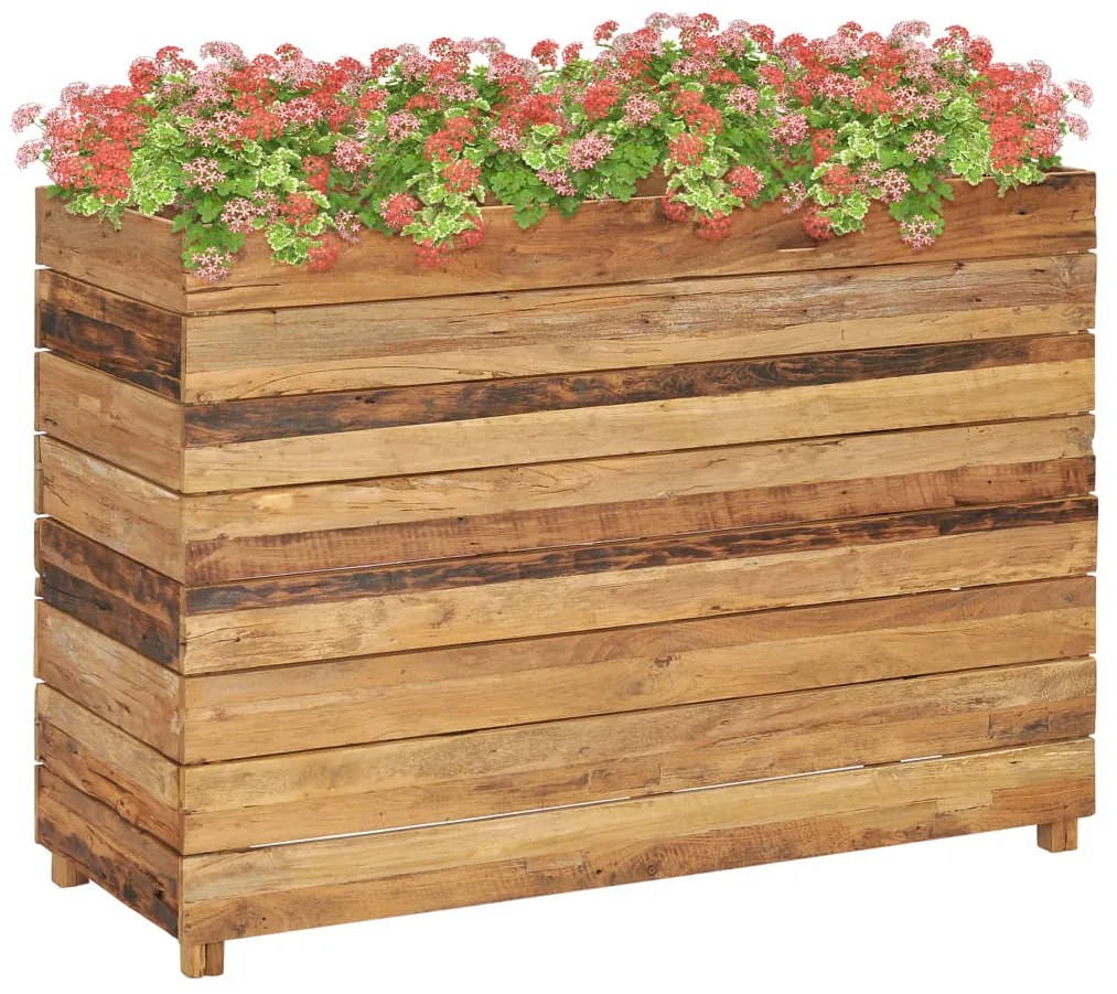 Letto Rialzato 100x40x72 Cm Legno Di Teak Di Recupero E Acciaio /