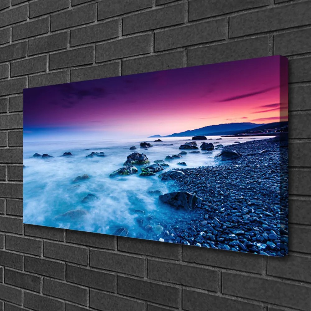 Quadro su tela Paesaggio della spiaggia dell'oceano 100x50 cm