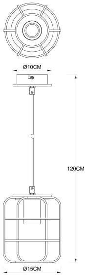 Globo 54037H - Lampadario su filo WILLA 1xE27/40W/230V