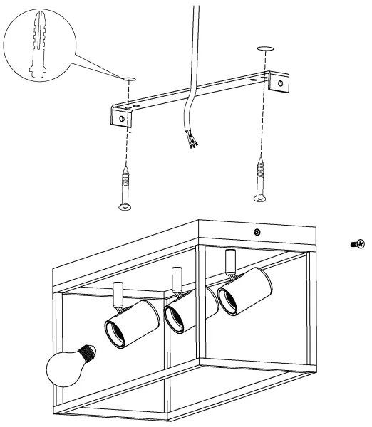 Eglo 98333 - Plafoniera SILENTINA 3xE27/40W/230V