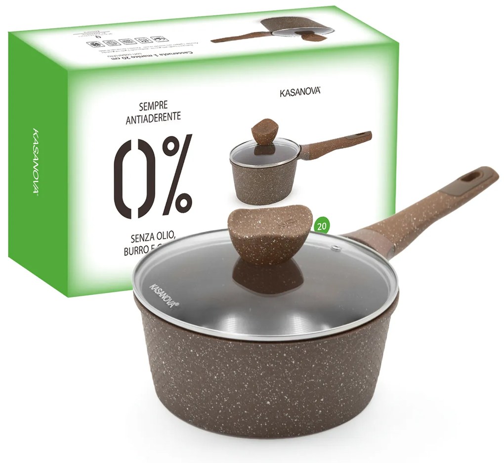 0% GRASSI CASSERUOLA 20 CM, CON COPERCHIO