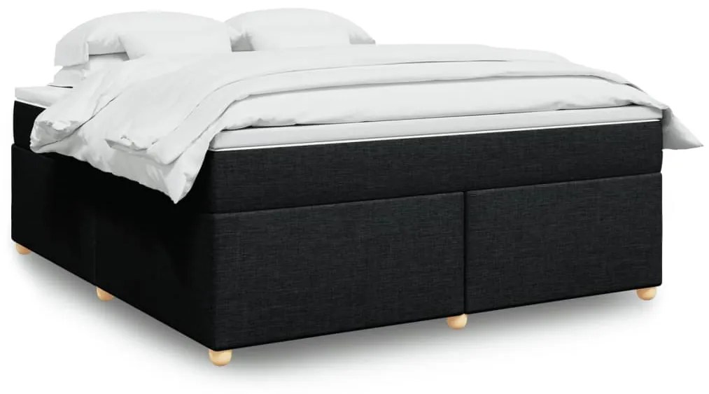 Giroletto A Molle Con Materasso Nero 180x200 Cm İn Tessuto /