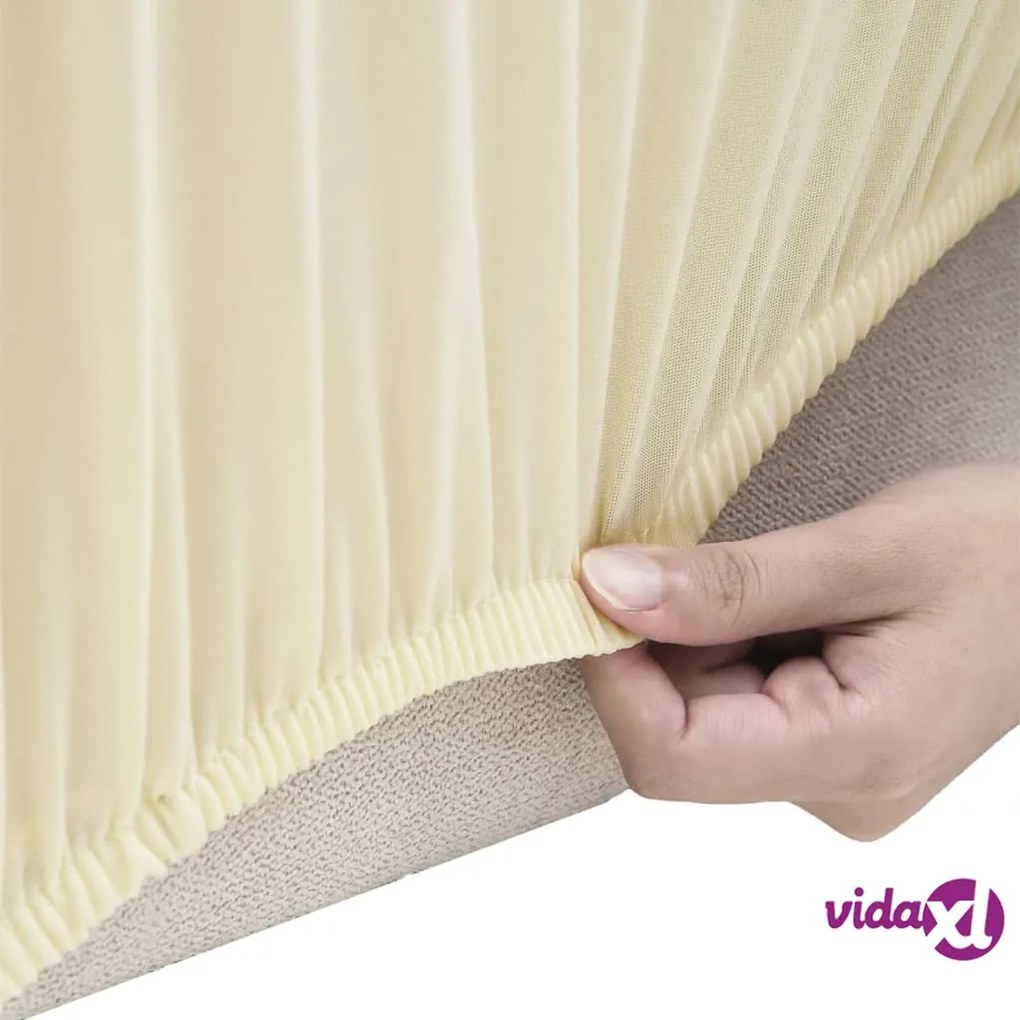 vidaXL Fodera Elasticizzata per Divano in Jersey di Poliestere Crema