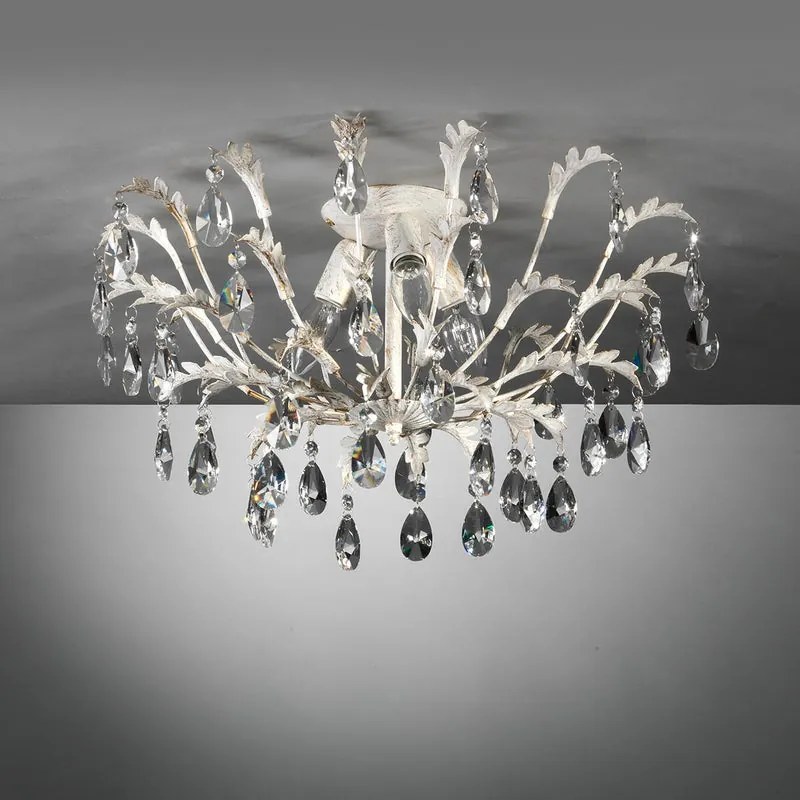 Plafoniera neoclassico Plafoniera neoclassico CESTA 3 x E14 Ø 55 cm bianco IP20, 3XE14