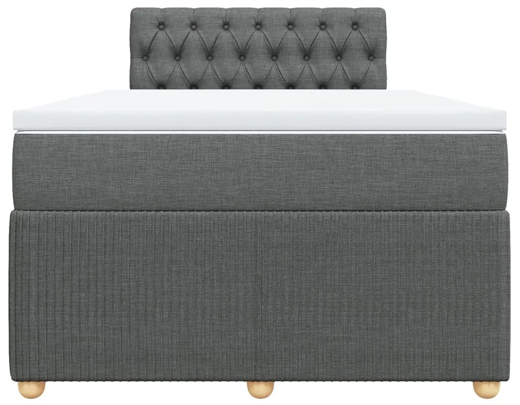 Giroletto a molle con materasso grigio scuro 120x200 cm tessuto