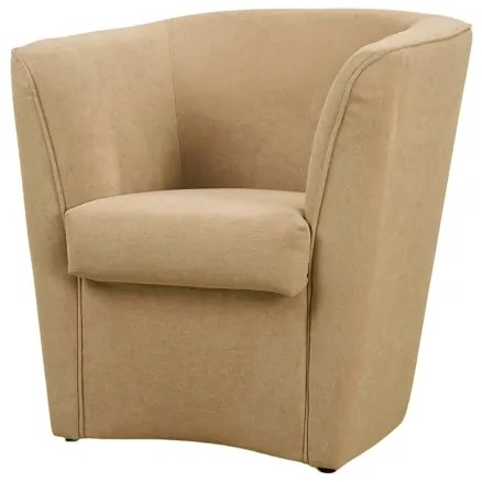 Poltrona beige in tessuto antimacchia dallo stile moderno e imbottita