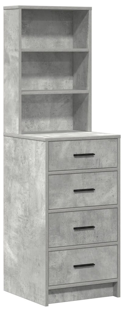 Set di toeletta a 2 pezzi con led in legno ingegnerizzato grigio