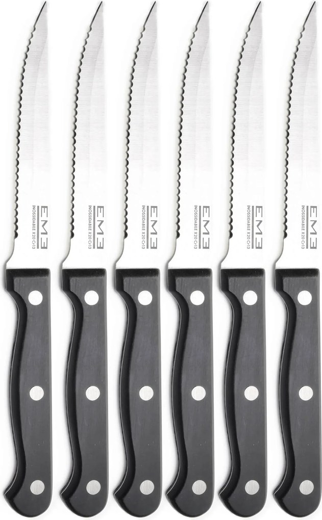Set Coltelli per Bistecca 6 Pezzi in Acciaio Eme Rodeo...