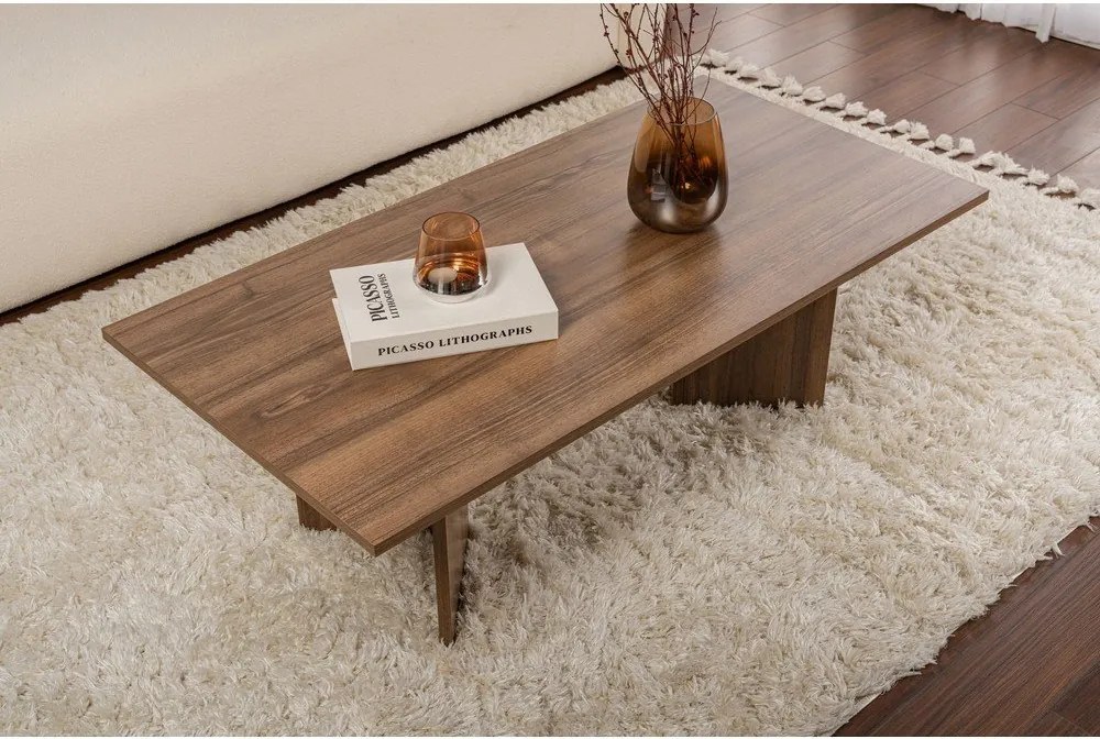 Tavolino da salotto marrone scuro con effetto noce 60x119 cm Sabin – Kalune Design