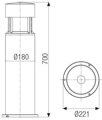 Greta Big 100W E27 H. 70Cm Vetro Trasparente