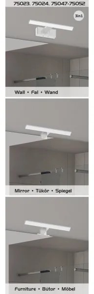 Rabalux 75024 - Illuminazione LED per specchio da bagno LORIC LED/6W/230V IP44 30 cm nero