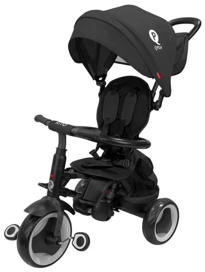 QPlay - Triciclo per bambini 3 in 1 RITO EVA PLUS nero