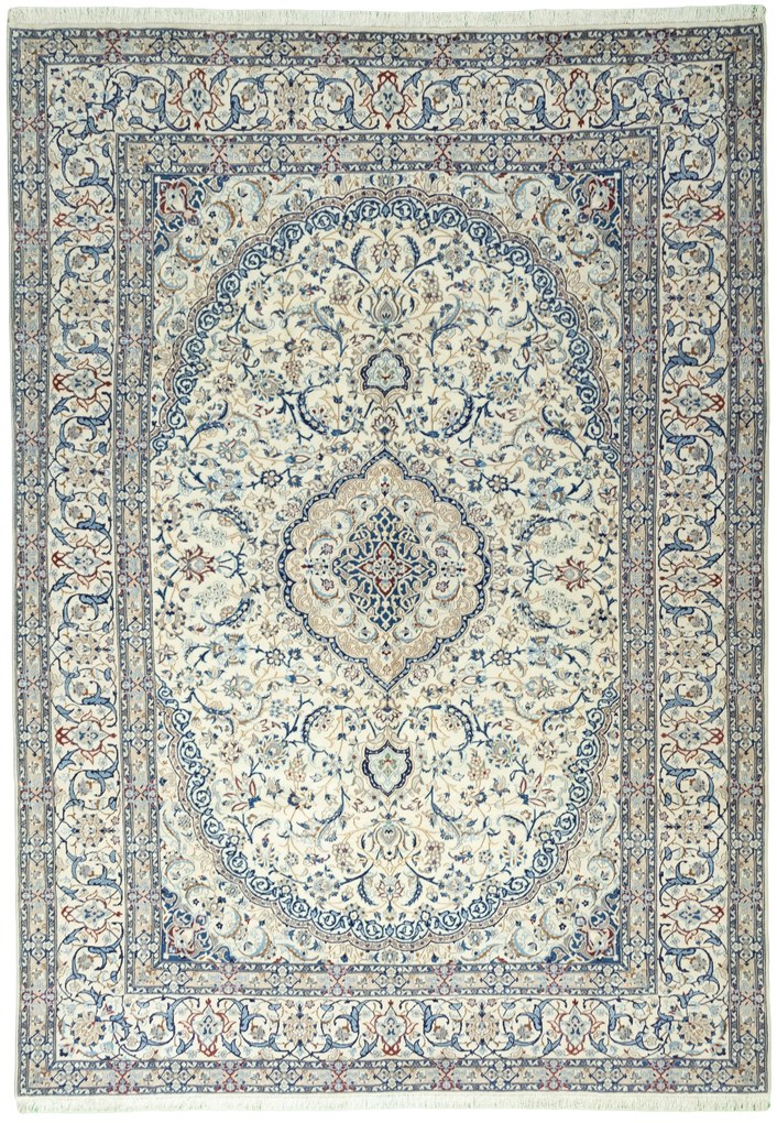 Nain Tappeto 340x250 Beige (Iran) Annodato A Mano