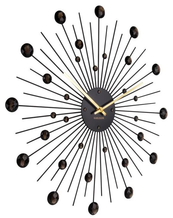 Orologio nero, ø 50 cm Sunburst - Karlsson