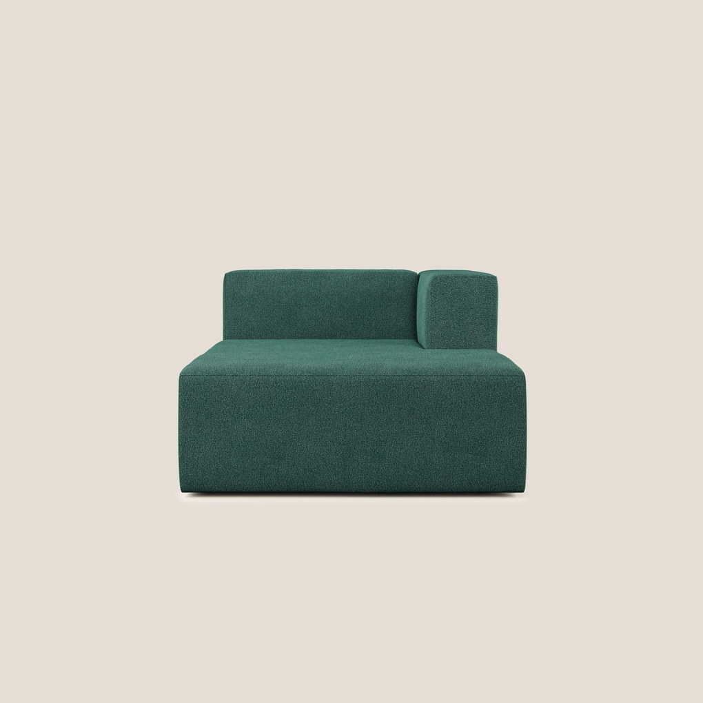 Nettuno modulo chaise longue in morbido tessuto bouclè T07 verde