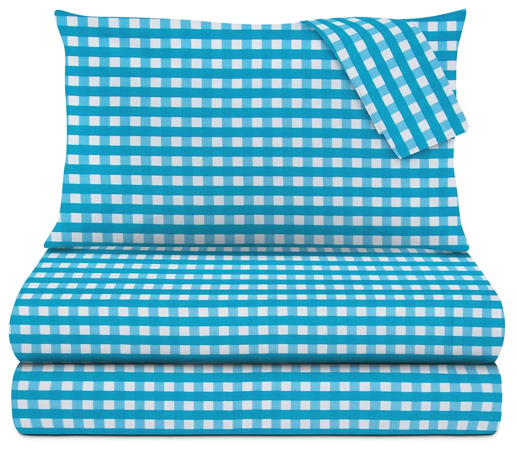 Completo letto matrimoniale quadri azzurri