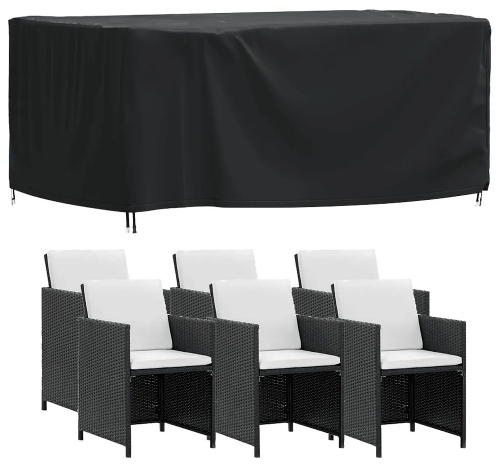 Copertura mobili giardino nera 172x113x73cm impermeabile 420d
