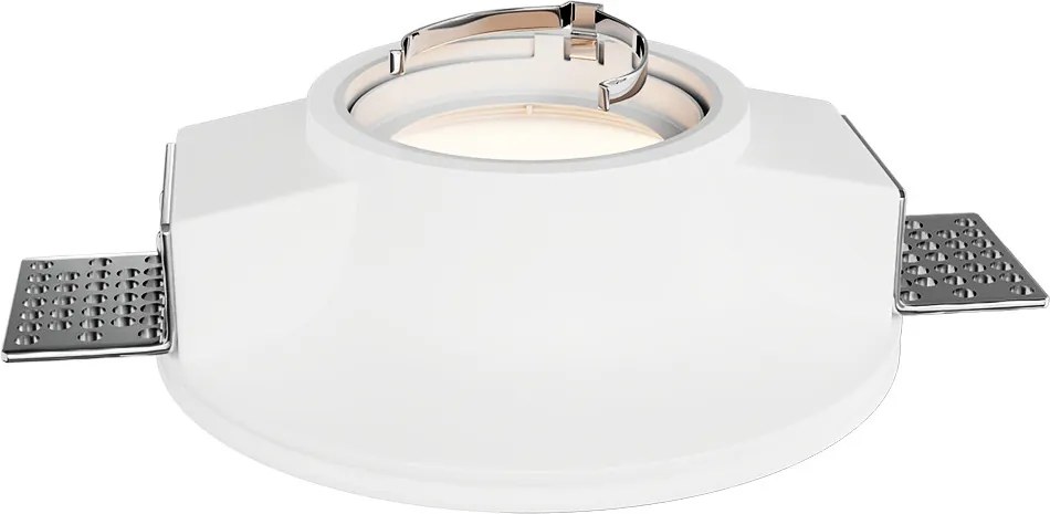 Portafaretto Rotondo Ø130x50mm GU10 in Gesso Pitturabile