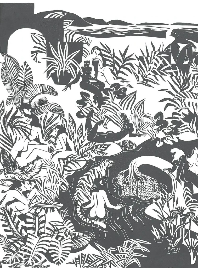Isidore Leroy Carta da parati panoramica Eternelles Gris - A 1/2/3