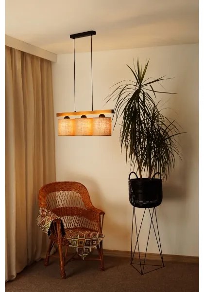 Brilagi - Lampadario a sospensione con filo FOREST 3xE27/15W/230V pino/marrone/nero