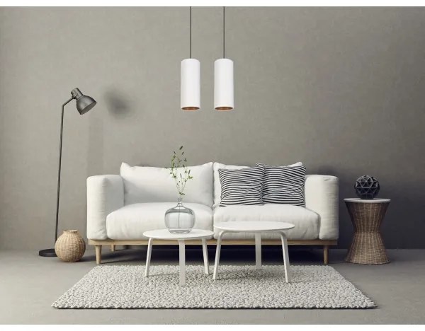 Lampadario a cavo AVALO 2xE27/60W/230V bianco/rame