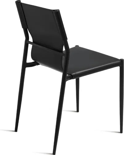 Sedia in simil cuoio Nero con struttura in metallo Nero SVEVA 2 sedie