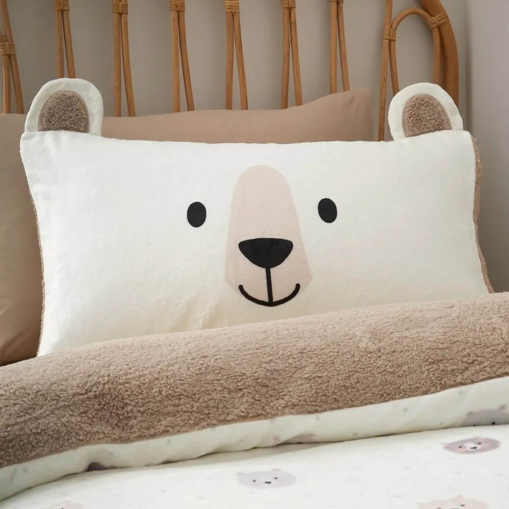 Set copripiumino e federa da bambini marrone e color crema in micropile per letto singolo 135x200 cm Cosy Bear – Catherine Lansfield