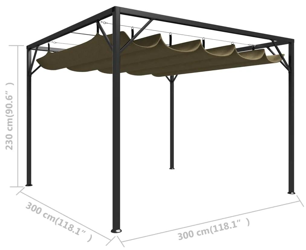 Gazebo da Giardino con Tetto Retrattile 3x3 m Talpa 180 g/m²