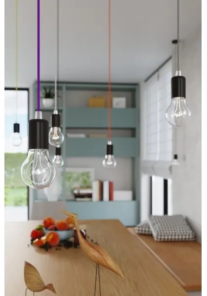 Lampadario a sospensione con filo EDISON 1xE27/60W/230V nero