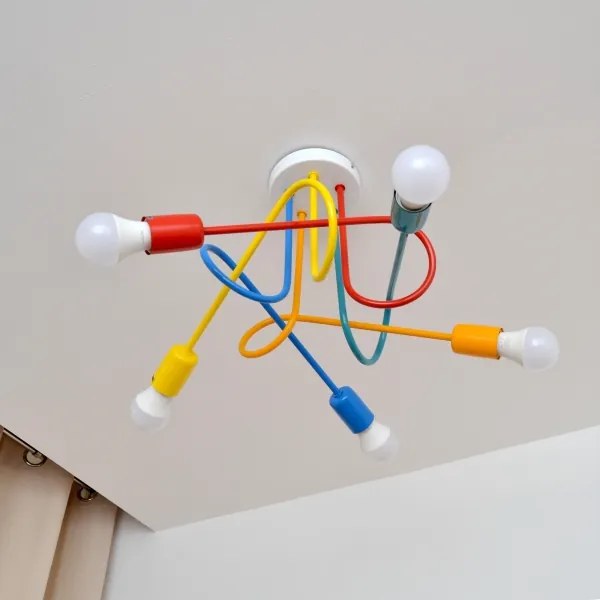 Lampadario LED da soffitto per bambini OXFORD 5xE27/15W/230V