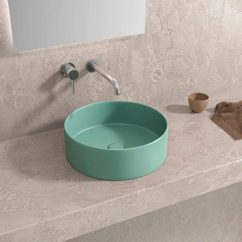 Lavabo tondo colore turchese opaco 35cm | KLT-350T - KAMALU