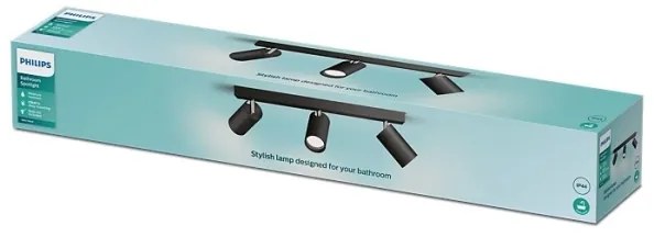 Philips - Luce Spot da bagno IDRIS 3xGU10/5W/230V IP44 nero