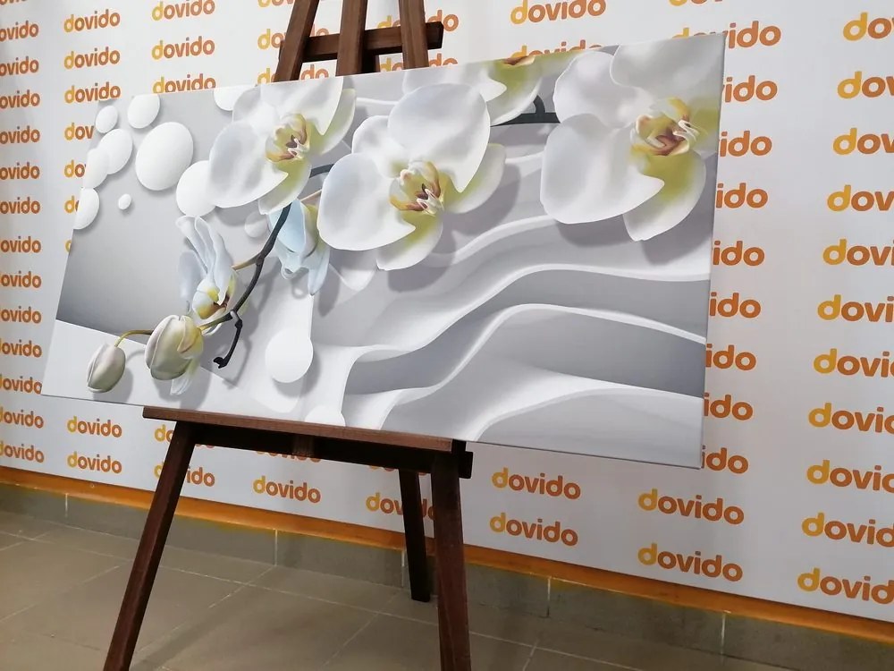 Quadro su tela – Orchidea su sfondo astratto