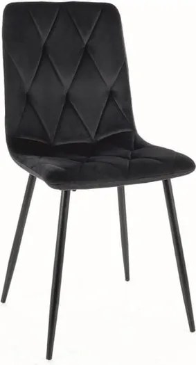 Sedia Tom in velluto nero Blu19