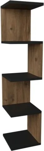 Mensola Ad Angolo Zig-Zag 5 Ripiani 25x25x109 Musa Rovere E Antracite