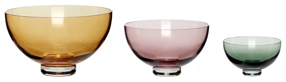 Set di 3 ciotole colorate in vetro Radiant - Hübsch
