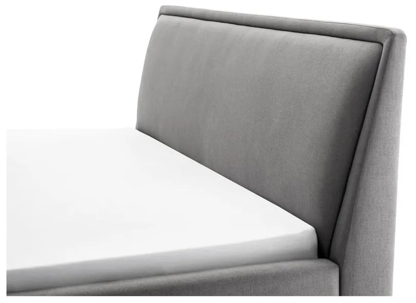 Letto matrimoniale imbottito grigio chiaro con contenitore con rete inclusa 160x200 cm Frieda – Meise Möbel