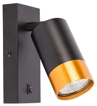 Faretto da parete 1xGU10/35W/230V nero/oro