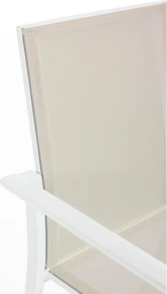 Sedia Da Esterno In Alluminio E Textilene Con Braccioli Konnor Bizzotto Bianca New CX24