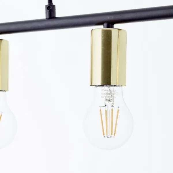 Brilliant - Lampadario a sospensione con cavo KERRY 5xE27/40W/230V nero/ottone