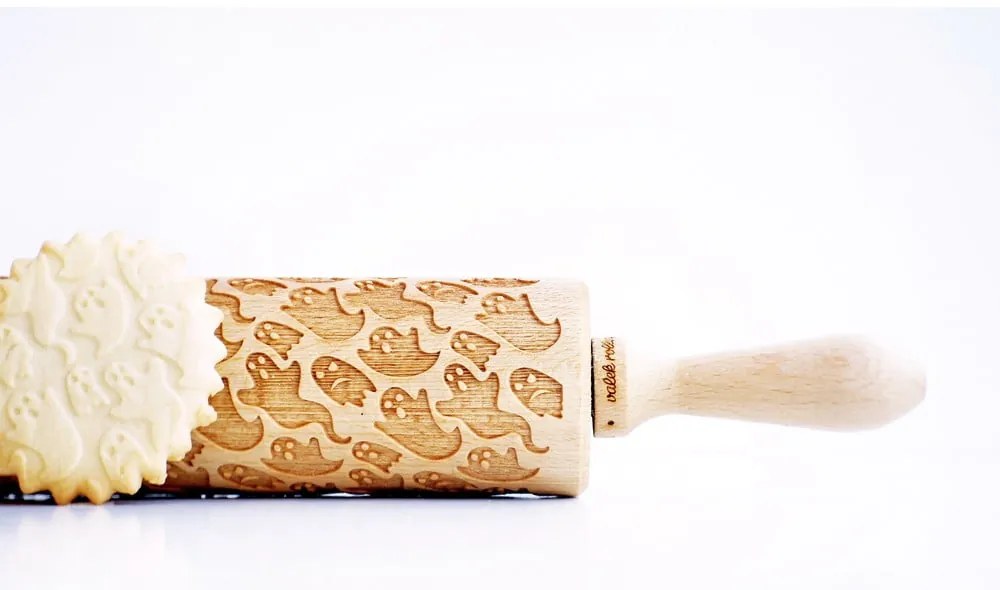 Rullo per pasta in legno goffrato Ghosts - Valek